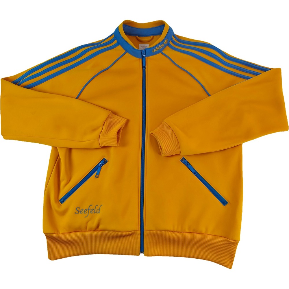 VTG Y2K Adidas Originals Seefeld Track Jacket Mens XL Yellow Blue 369590